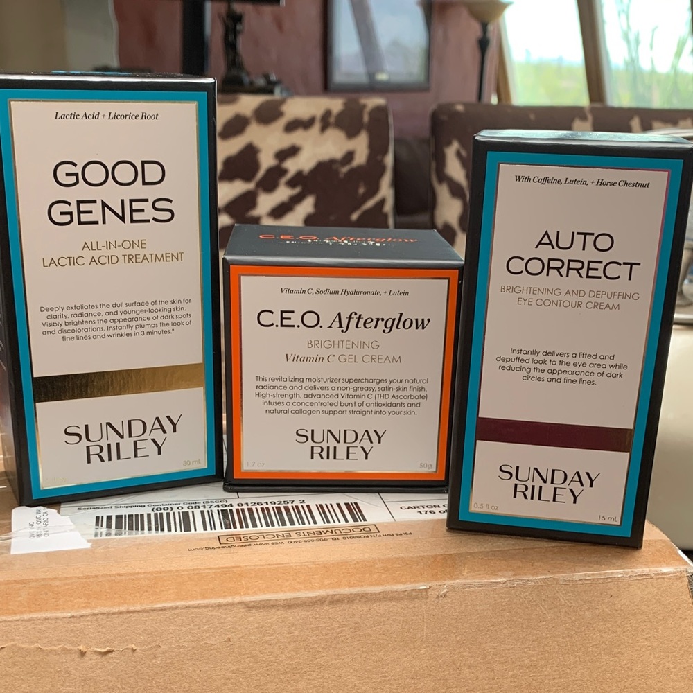 Sunday Riley Skincare Trio - Gold, Orange, Blue